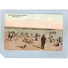 New York South Beach Bathing Scene & Happy Land Pier South Beach DPO-1 Ros~9