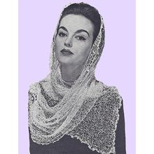 Vintage Knitting Pattern Wispy Lace Veil in Slub Squiggle Yarn + Lace Shawl