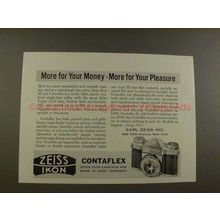 1955 Zeiss Ikon Contaflex Camera Ad - More for Money!