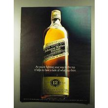 1971 Johnnie Walker Black Label Scotch Ad - Fighting