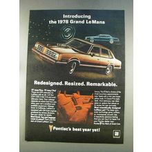 1978 Pontiac Grand LeMans Ad - Redesigned Resized