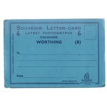 6 coloured views of WORTHING, SUSSEX unused vintage letter card =