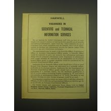 1966 United Kingdom Atomic Energy Authority Ad - Harwell vacancies