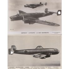 Junkers JU86 German Bomber Real Photo & Aircraft Recognition 2x Postcard s