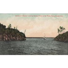 Steamer Emma Ship At Hole In The Wall Parry Sound Ontario Postcard