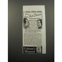 1933 Colman's Mustard Ad - Our First Dinner in our own home