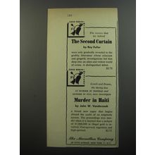 1956 The Macmillan Company Books Ad - The Second Curtain by Roy Fuller