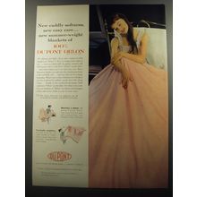 1956 Du Pont Orlon Blankets Ad - New cuddly softness, new easy care