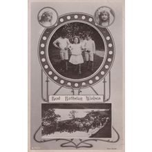 Children Arm In Arm in WW1 Real Photo War Greetings Postcard