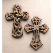 Unique Set of 4 Cast Iron Crosses