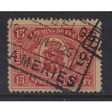 BELGIUM SG P317 15f Red 1921 Railway Parcel Stamp ~ USED