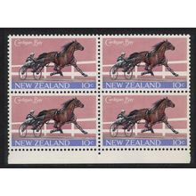New Zealand Horse Return of Cardigan Bay Block of 4 1970 MNH SG#913