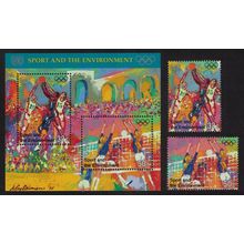 UN New York Basketball Volleyball Sport 2v+MS 1996 MNH SG#703-MS705
