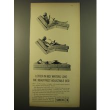 1961 Simmons Beautyrest adjustable bed Ad - Letter-in-bed writers love