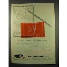 1956 Dictaphone Time-Master Dictating Machine Ad - Two Ways