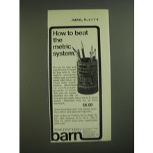 1974 The Pottery Barn Metric Converter Utility Cup Advertisement