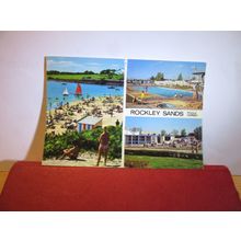 multiview, ROCKLEY SANDS, POOLE, DORSET used postcard by John Hinde 1980 pm =