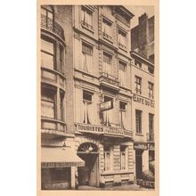 Bruxelles Hotel De Touristes Advertising Fascia Belgium Antique Postcard