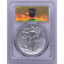 1 Oz American Silver Eagle 2024 Star Privy PCGS MS-70 Ultra Breaks Gold Label