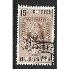 VENEZUELA 1952 STATE OF LARA 15c BROWN SG1052 FINE USED#2