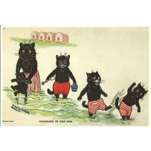 Art CATS PADDLING (Louis Wain) Postcard (Mayfair 237)