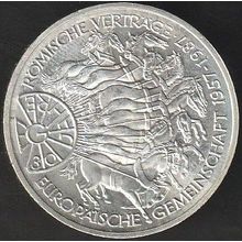 1987 G Germany 10 Mark Silver Coin 30 Years of European Unity