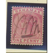 Bahamas Stamp Scott #27, Used, Initials Pen Cancel