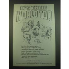 1982 The Humane Society of the United States Ad - It's Their World Too
