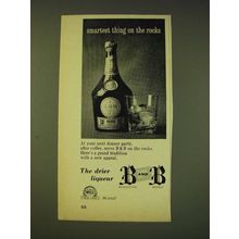 1964 B & B Liqueur Ad - Smartest thing on the rocks
