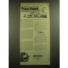 1945 Wright Aircraft Engines Ad - Luckily, English is now the First language