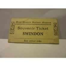 GREAT WESTERN RAILWAY MUSEUM, SWINDON souvenir ticket no 842 =