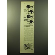 1950 Ac'cent MSG Ad - Without Ac'cent My, my! Spinach With Ac'cent What Spinach!