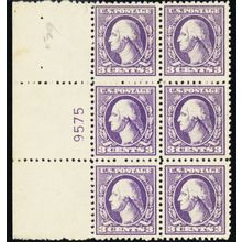 530, Mint FVF NH 3¢ Plate Block of Six Stamps - Stuart Katz