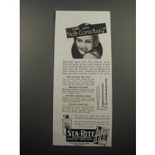 1933 Sta-Rite Wave Set and Hair Pins Ad - Are you hair conscious?