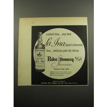 1955 Pedro Domecq La Ina Sherry Ad - Cocktail time.. any time