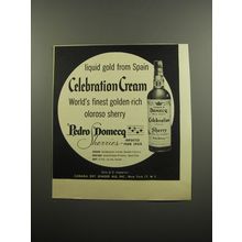 1955 Pedro Domecq Celebration Cream Sherry Ad - Liquid Gold from Spain