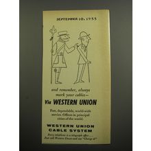 1955 Western Union Ad - Always mark your cables