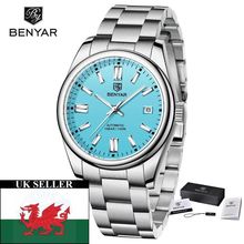 BENYAR (Part of Pagani) Light Blue Face Automatic Movement Steel Bracelet Watch
