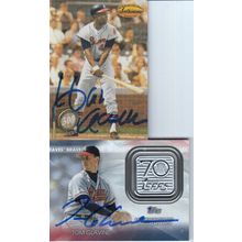 HANK AARON & TOM GLAVINE ANNIVERSARY PATCH AUTO 1994/21 ATLANTA BRAVES CHAMPIONS
