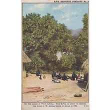On The March In West Africa African SPG Missionary Antique Postcard