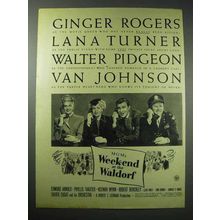 1945 Weekend at the Waldorf Movie Ad - Ginger Rogers