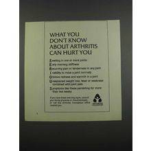 1983 Arthritis Foundation Ad - What You Don't Know