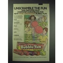 1983 Bubble Yum Bubble Gum Ad - Pink Lemonade