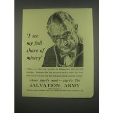 1949 Salvation Army Ad - I see my full share of misery