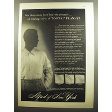 1952 Alfred of New York Tootal Flannel Shirt Ad - Few Americans have had
