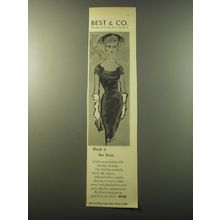 1960 Best & Co. Dress by Max Lawrence Advertisement - Black is the Basis