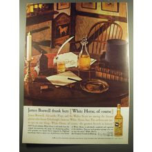 1960 White Horse Scotch Ad - James Boswell drank here White Horse, of course