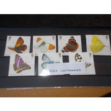 2013 7 BUTTERFLIES STAMPS USED UNFRANKED