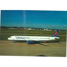 AIRBUS A321 AIRCRAFT ONUR AIR AT BIRMINGHAM AIRPORT CARD NO W158