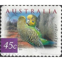 AUSTRALIA, BIRD, Budgerigar s/a, violet 2001, 45c, #3